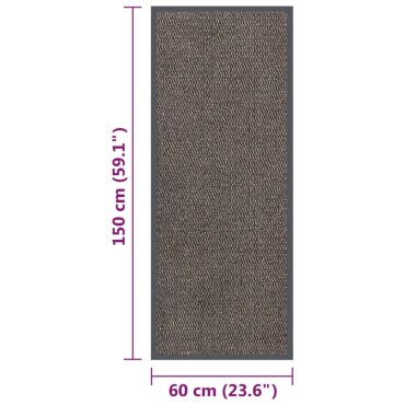 vidaXL Πατάκι Εισόδου Θυσανωτό Σκούρο Καφέ 60 x 150 εκ.