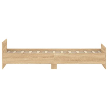 vidaXL Πλαίσιο Κρεβ. Χωρ. Στρώμα Sonoma Δρυς 90x200cm Επεξ. Ξύλο 1 τεμ. - Μονό