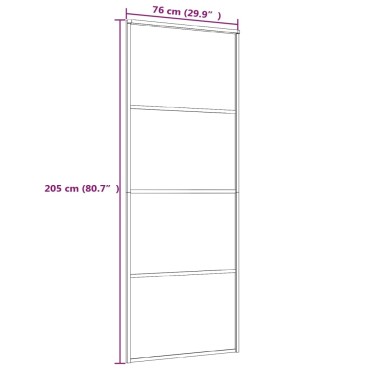 vidaXL Συρόμενη Πόρτα Λευκή Αμμοβολή 76 x 205 εκ. Γυαλί ESG/Αλουμίνιο