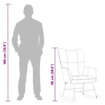 vidaXL Κουνιστή Πολυθρόνα Ανοιχτό Πράσινο Βελούδινη 61x78x98cm 1 τεμ.