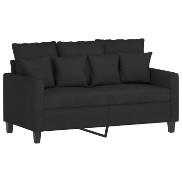 vidaXL Καναπές Διθέσιος Μαύρο Υφασμάτινος 138x77x80cm 1 τεμ.