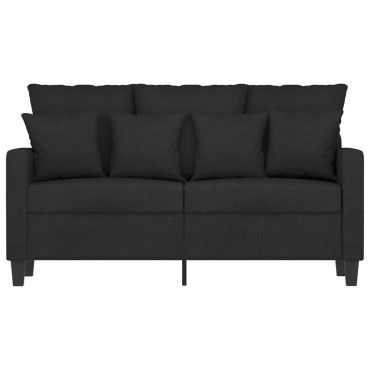 vidaXL Καναπές Διθέσιος Μαύρο Υφασμάτινος 138x77x80cm 1 τεμ.