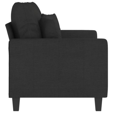 vidaXL Καναπές Διθέσιος Μαύρο Υφασμάτινος 138x77x80cm 1 τεμ.