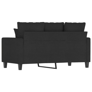 vidaXL Καναπές Διθέσιος Μαύρο Υφασμάτινος 138x77x80cm 1 τεμ.