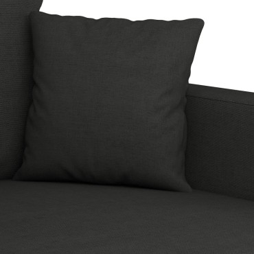 vidaXL Καναπές Διθέσιος Μαύρο Υφασμάτινος 138x77x80cm 1 τεμ.