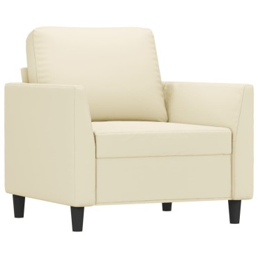 vidaXL Πολυθρόνα Κρεμ Συνθετικό δέρμα 80x77x80cm 1 τεμ. Γωνιακός