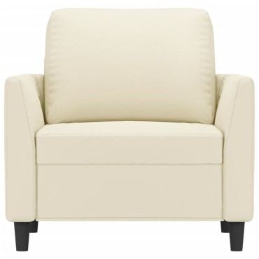 vidaXL Πολυθρόνα Κρεμ Συνθετικό δέρμα 80x77x80cm 1 τεμ. Γωνιακός