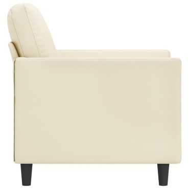 vidaXL Πολυθρόνα Κρεμ Συνθετικό δέρμα 80x77x80cm 1 τεμ. Γωνιακός