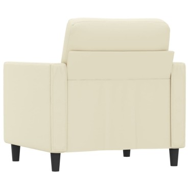 vidaXL Πολυθρόνα Κρεμ Συνθετικό δέρμα 80x77x80cm 1 τεμ. Γωνιακός