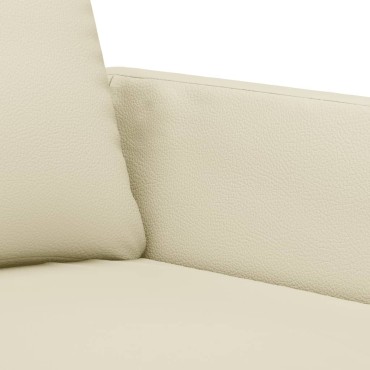 vidaXL Πολυθρόνα Κρεμ Συνθετικό δέρμα 80x77x80cm 1 τεμ. Γωνιακός