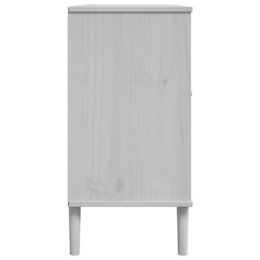 vidaXL Μπουφές SENJA Λευκό / Ρατάν 112x40x80cm Μασίφ Ξύλο Πεύκου 1 τεμ.