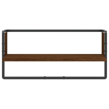 vidaXL Ράφι Τοίχου με Μπάρα Καφέ Δρυς 65x25x30cm 1 τεμ.