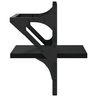 vidaXL Ράφια Τοίχου με Μπάρα 2 τεμ. Μαύρα 30x25x30cm
