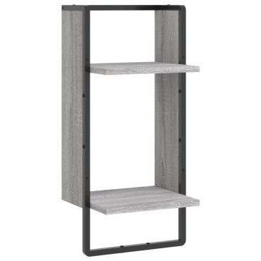 vidaXL Ράφι Τοίχου με Μπάρα Γκρι Sonoma 30x25x65cm 1 τεμ.
