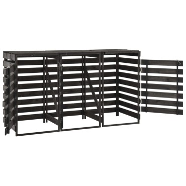 vidaXL Πλαίσιο Τριπλό για Κάδους 210x75x121 εκ. Βαμμένο Μασίφ Πεύκο