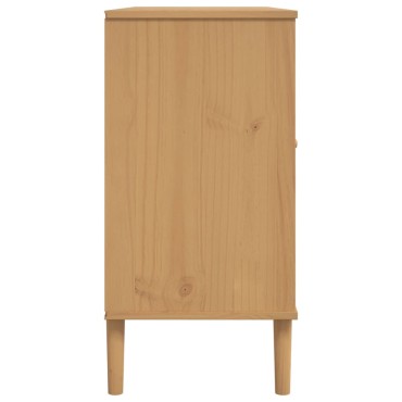 vidaXL Μπουφές SENJA Καφέ / Ρατάν 112x40x80cm Μασίφ Ξύλο Πεύκου 1 τεμ.