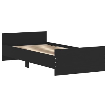 vidaXL Πλαίσιο Κρεβατιού Μαύρο 140 x 200 εκ. Επεξεργ. Ξύλο
