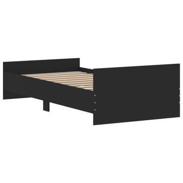 vidaXL Πλαίσιο Κρεβατιού Μαύρο 140 x 200 εκ. Επεξεργ. Ξύλο