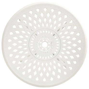 vidaXL Τραπέζι Κήπου Λευκό 78x78x72cm από Χυτό Αλουμίνιο 1 τεμ.