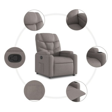 vidaXL Πολυθρόνα Ανακλινόμενη Taupe Υφασμάτινη 1 τεμ.