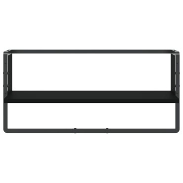 vidaXL Ράφι Τοίχου με Μπάρα Μαύρο 65x25x30cm 1 τεμ.