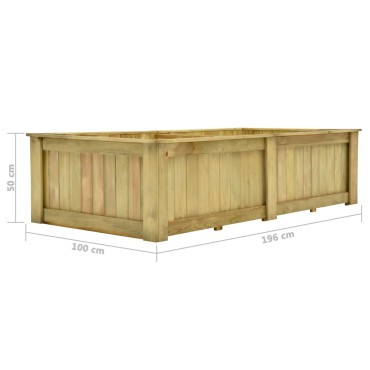 vidaXL Υπερυψωμένη Γλάστρα 196 x 100 x 50 εκ. Εμποτισμένο Ξύλο Πεύκου