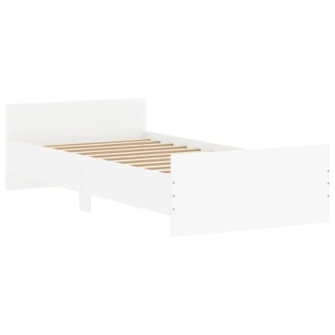 vidaXL Πλαίσιο Κρεβατιού Λευκό 100x200cm Επεξεργ. Ξύλο 1 τεμ. - Μονό