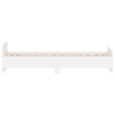 vidaXL Πλαίσιο Κρεβατιού Λευκό 100x200cm Επεξεργ. Ξύλο 1 τεμ. - Μονό