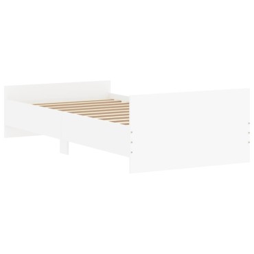 vidaXL Πλαίσιο Κρεβατιού Λευκό 100x200cm Επεξεργ. Ξύλο 1 τεμ. - Μονό
