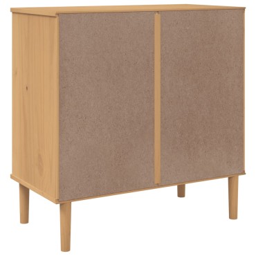 vidaXL Συρταριέρα SENJA Καφέ Όψη Ρατάν 80x40x80cm Μασίφ Ξύλο Πεύκου 1 τεμ.