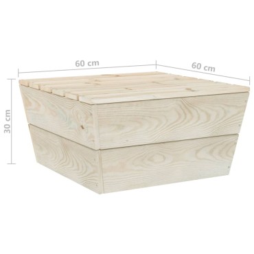 vidaXL Τραπέζι Κήπου 60x60x30cm από Εμποτισμένο Ξύλο Ερυθρελάτης