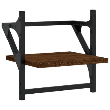 vidaXL Ράφια Τοίχου με Μπάρα 2 τεμ. Καφέ Δρυς 30x25x30cm