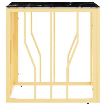 vidaXL Τραπέζι Σαλονιού Χρυσό 50x50x50cm Ανοξείδωτο Ατσάλι και Γυαλί 1 τεμ.