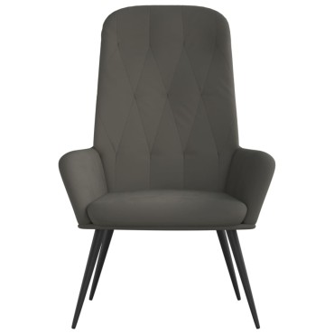 vidaXL Πολυθρόνα Relax Σκούρο Γκρι Βελούδινη 70x77x98cm 1 τεμ.