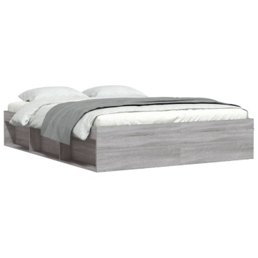 vidaXL Πλαίσιο Κρεβατιού Γκρι Sonoma 160 x 200 εκ.