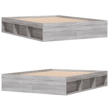 vidaXL Πλαίσιο Κρεβατιού Γκρι Sonoma 160 x 200 εκ.