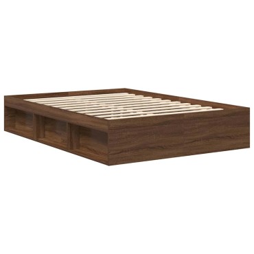 vidaXL Πλαίσιο Κρεβατιού Καφέ Δρυς 140 x 200 εκ.