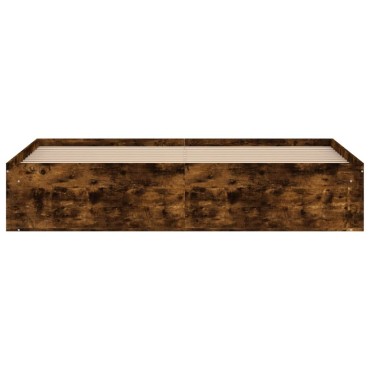 vidaXL Πλαίσιο Κρεβατιού Καπνιστή Δρυς 180 x 200 εκ. Super King