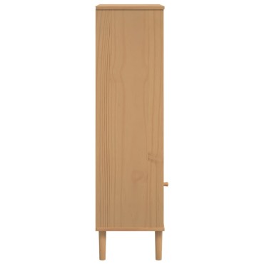 vidaXL Βιβλιοθήκη SENJA Καφέ/Όψη Ρατάν 60x35x130cm Μασίφ Ξύλο Πεύκου 1 τεμ.