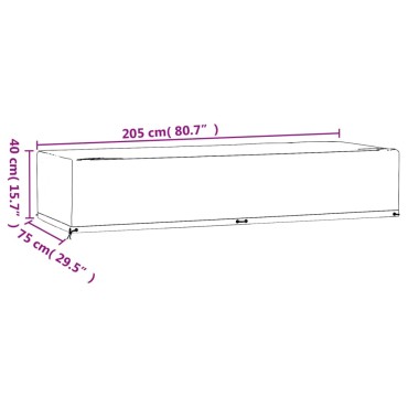vidaXL Κάλυμμα Ξαπλώστρας με 12 Κρίκους 205x75x40cm Πολυαιθυλένιο 1 τεμ.