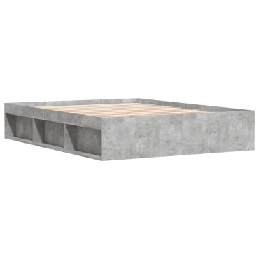 vidaXL Πλαίσιο Κρεβατιού Γκρι Σκυροδέματος 140x200 εκ.