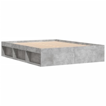 vidaXL Πλαίσιο Κρεβατιού Γκρι Σκυροδέματος 140x200 εκ.