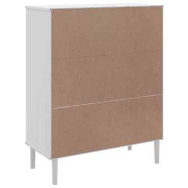 vidaXL Ντουλάπι Ψηλό SENJA Λευκό/Ρατάν 90x40x112cm Μασίφ Ξύλο Πεύκου 1 τεμ.