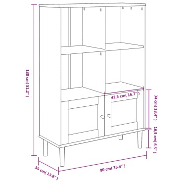 vidaXL Βιβλιοθήκη SENJA Μαύρο / Ρατάν 90x35x130cm Μασίφ Ξύλο Πεύκου 1 τεμ.