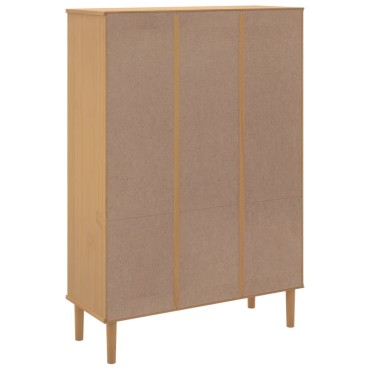 vidaXL Βιβλιοθήκη SENJA Καφέ/Όψη Ρατάν 90x35x130cm Μασίφ Ξύλο Πεύκου 1 τεμ.
