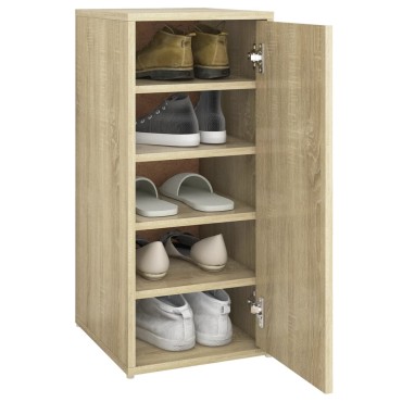 vidaXL Παπουτσοθήκη Sonoma Δρυς 32x35x70cm από Μοριοσανίδα