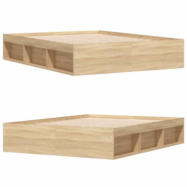 vidaXL Πλαίσιο Κρεβατιού Sonoma Δρυς 160x200cm 1 τεμ. - Διπλό