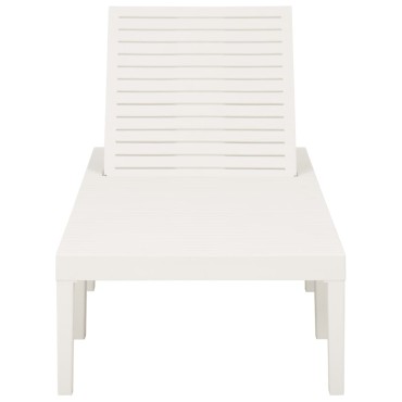 vidaXL Ξαπλώστρα Λευκή Πλαστική 195x65x32cm 1 τεμ.