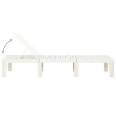 vidaXL Ξαπλώστρα Λευκή Πλαστική 195x65x32cm 1 τεμ.