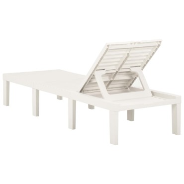 vidaXL Ξαπλώστρα Λευκή Πλαστική 195x65x32cm 1 τεμ.